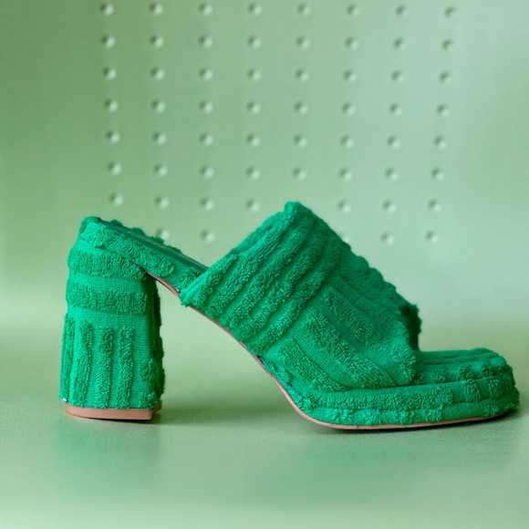 Shoes - Terry Cloth Dolls Kill Green Heels 💚